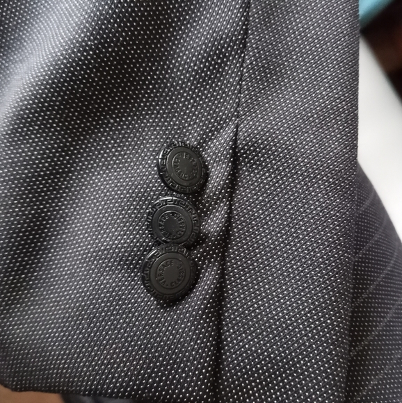 Versace Classic V2 Mens Black Gray Pinstriped Blazer Sport Coat Jacket 38S /B8 - Picture 7 of 14